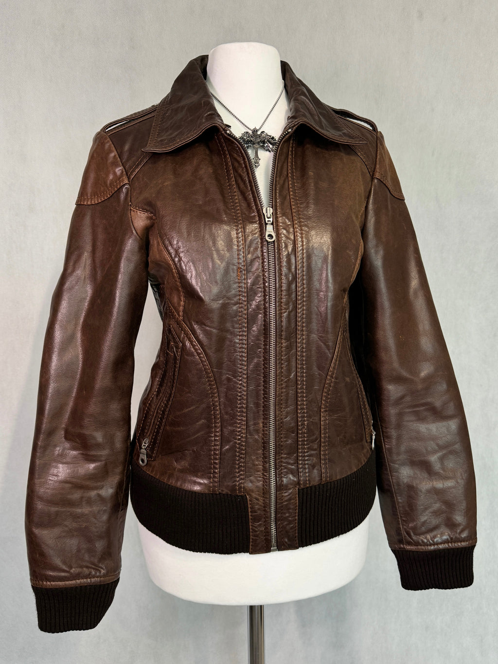 Dark Brown Real Leather Jacket