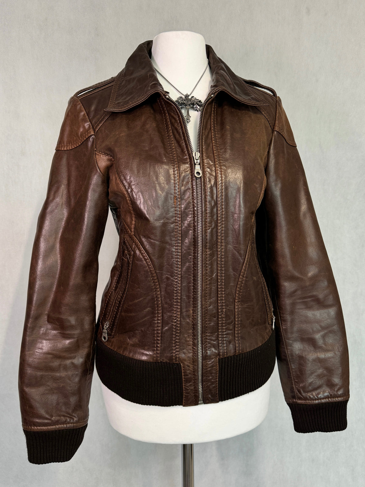 Dark Brown Real Leather Jacket
