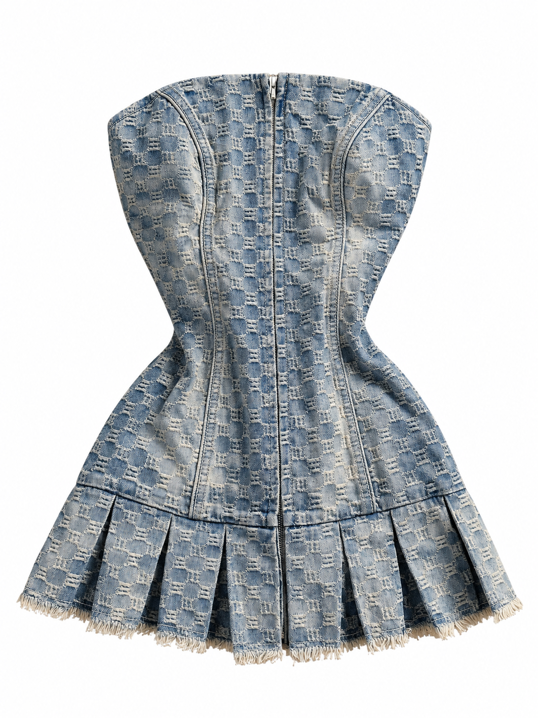 MISBHV Denim Monogram Mini Dress