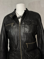 Black Utility Leather Jacket