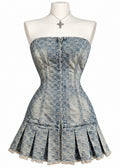 MISBHV Denim Monogram Mini Dress