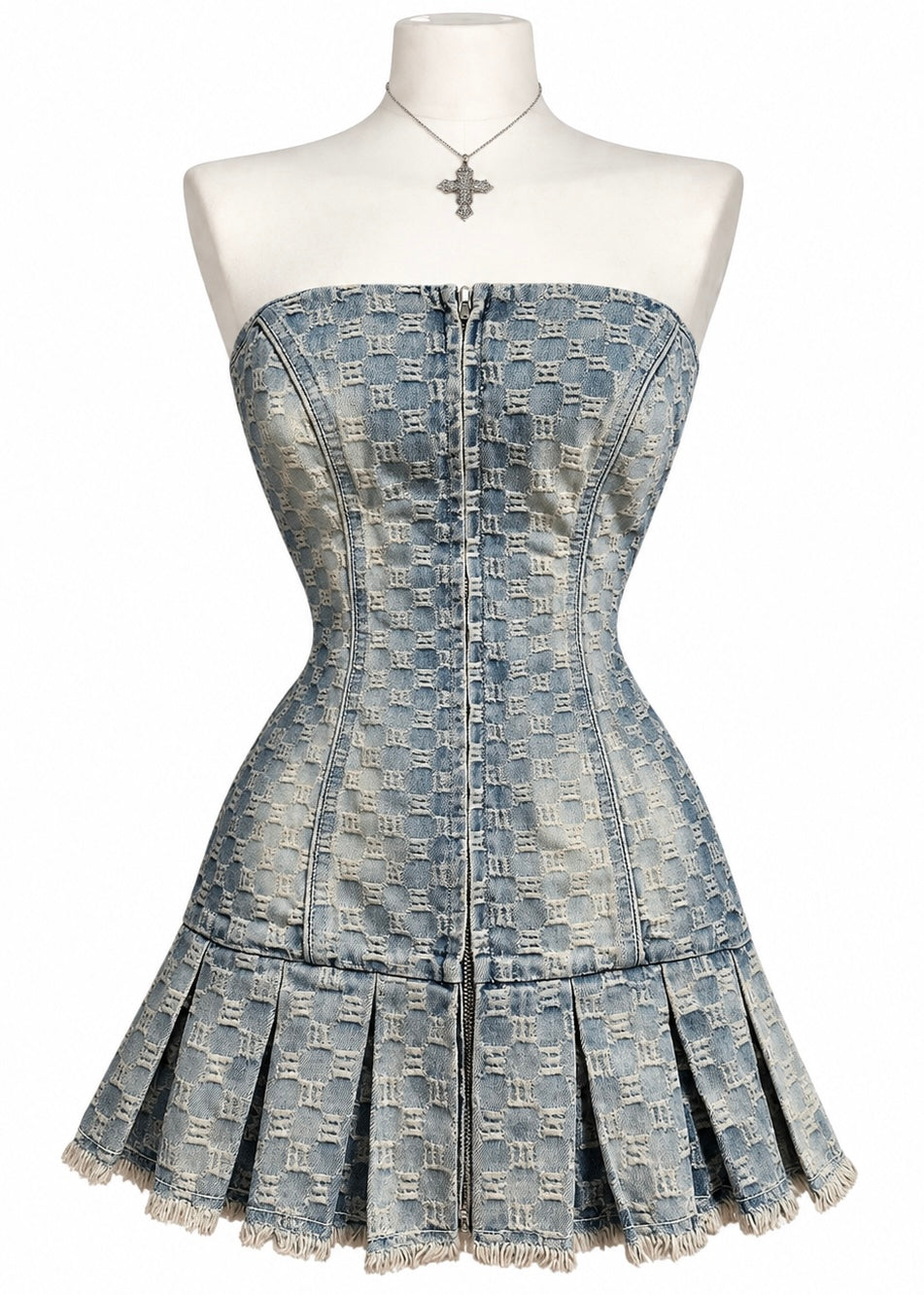 MISBHV Denim Monogram Mini Dress
