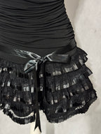 Midnight Black Lace Ruffle Dress
