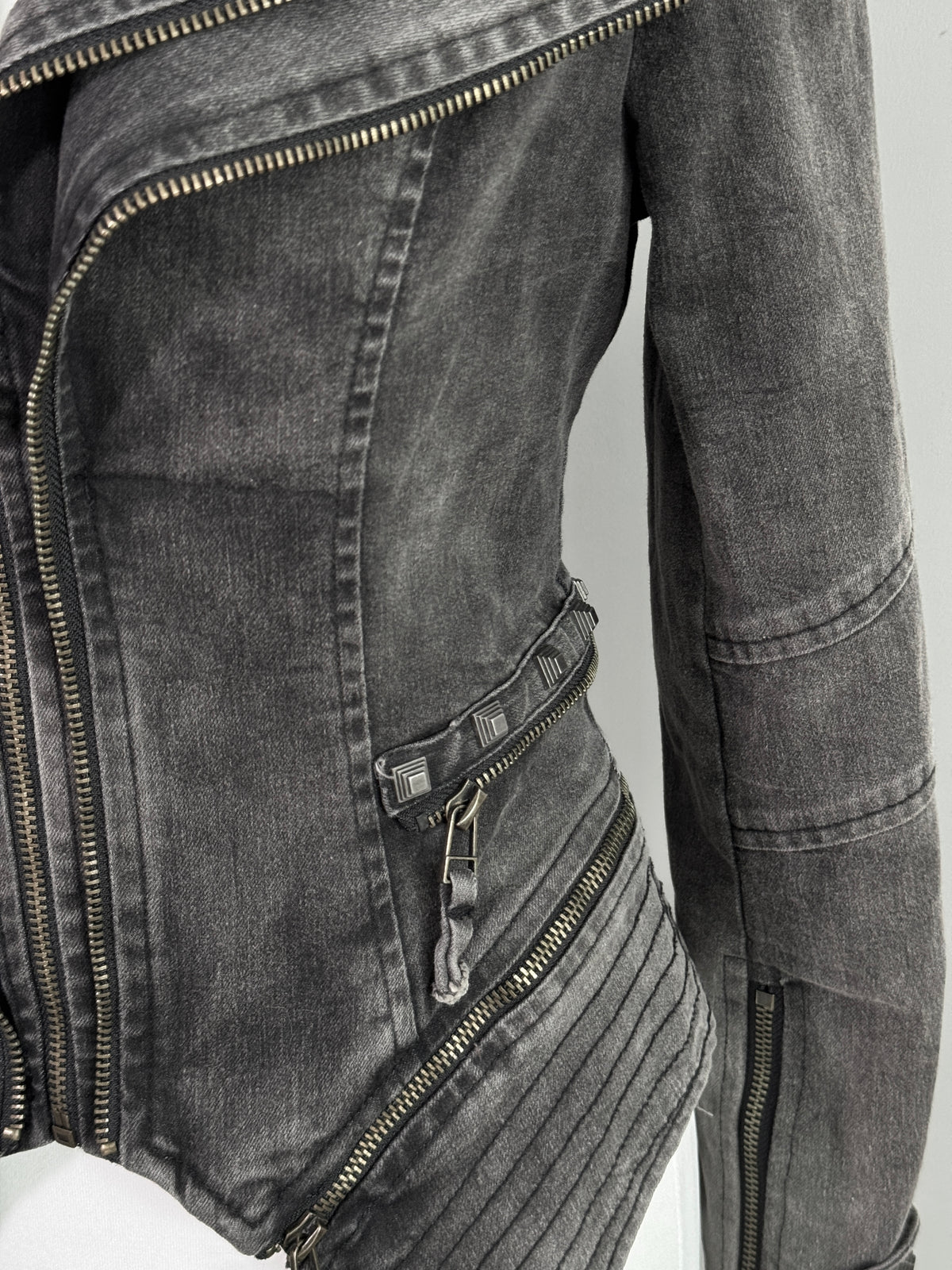 Acid Wash Gothic Biker Jacket
