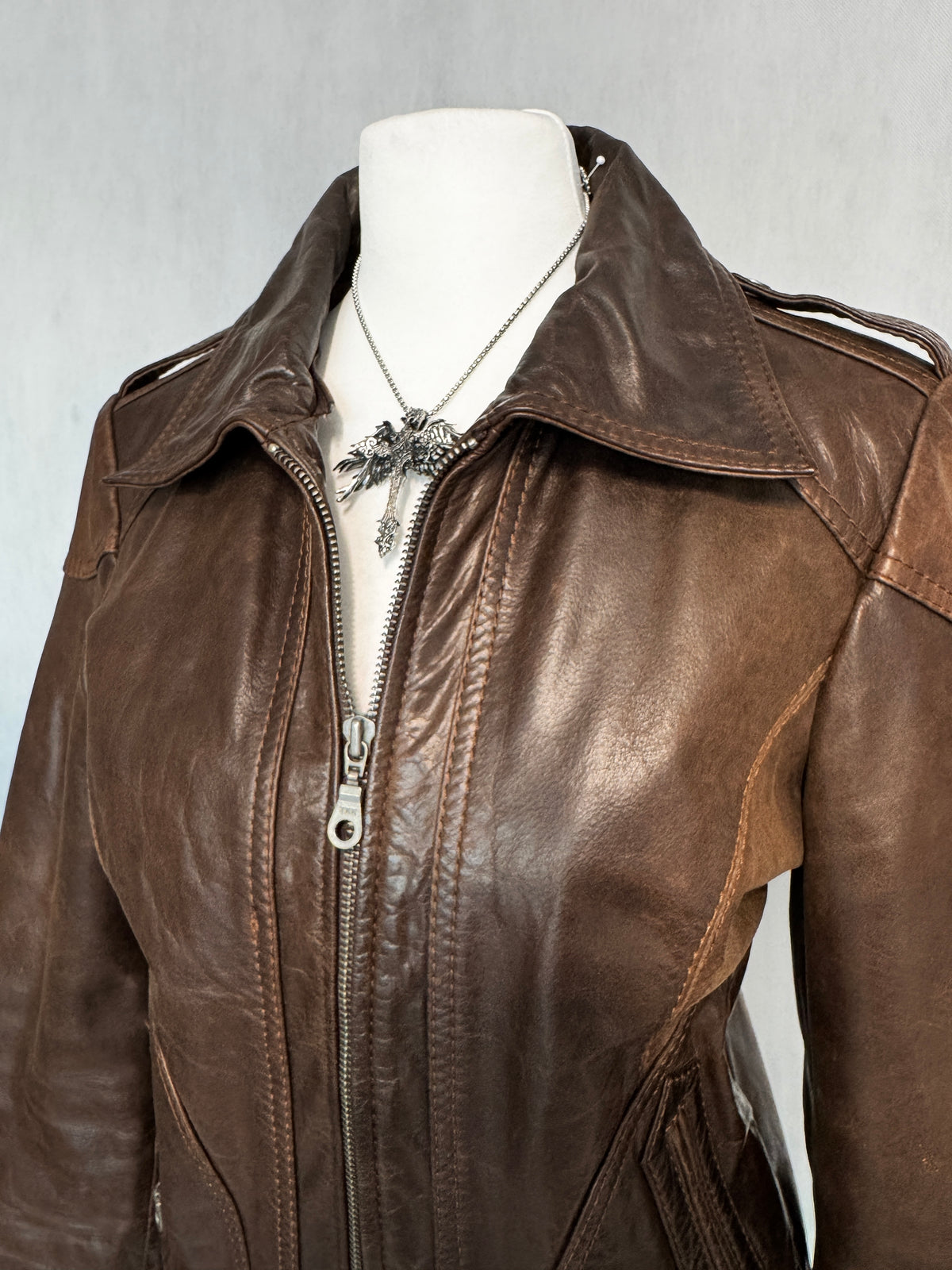 Dark Brown Real Leather Jacket