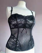 Dark lace corset top