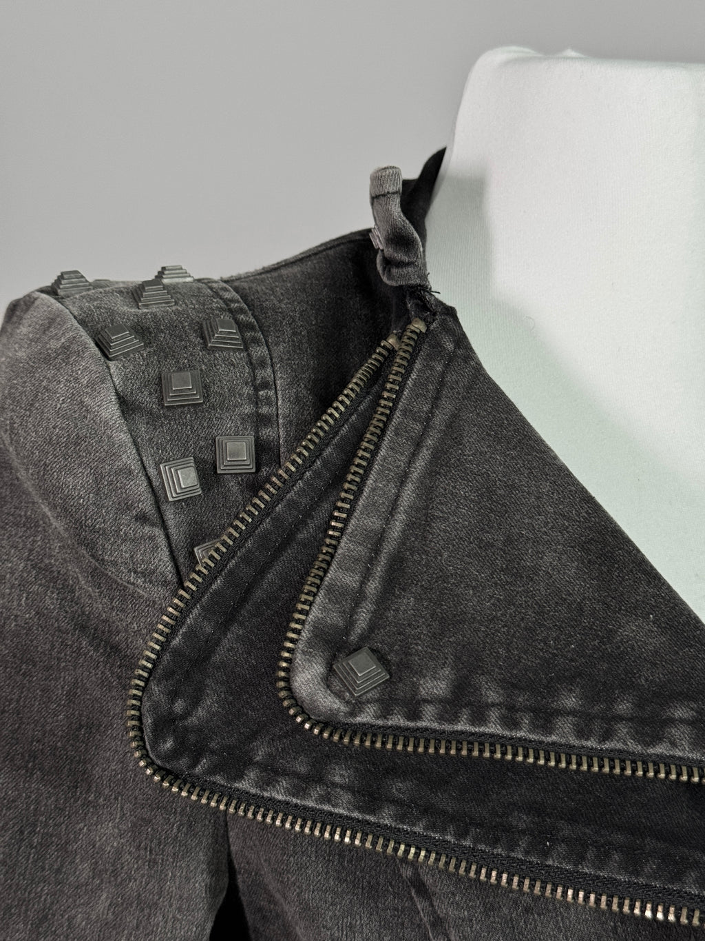 Acid Wash Gothic Biker Jacket