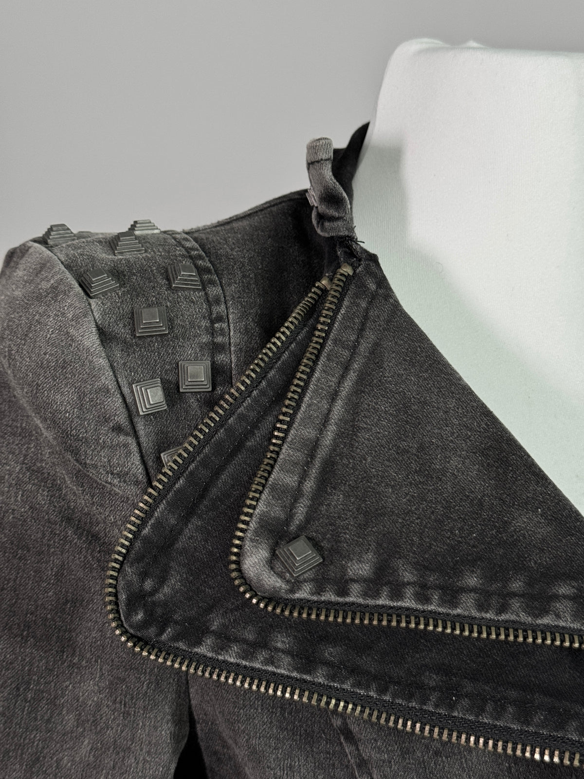 Acid Wash Gothic Biker Jacket