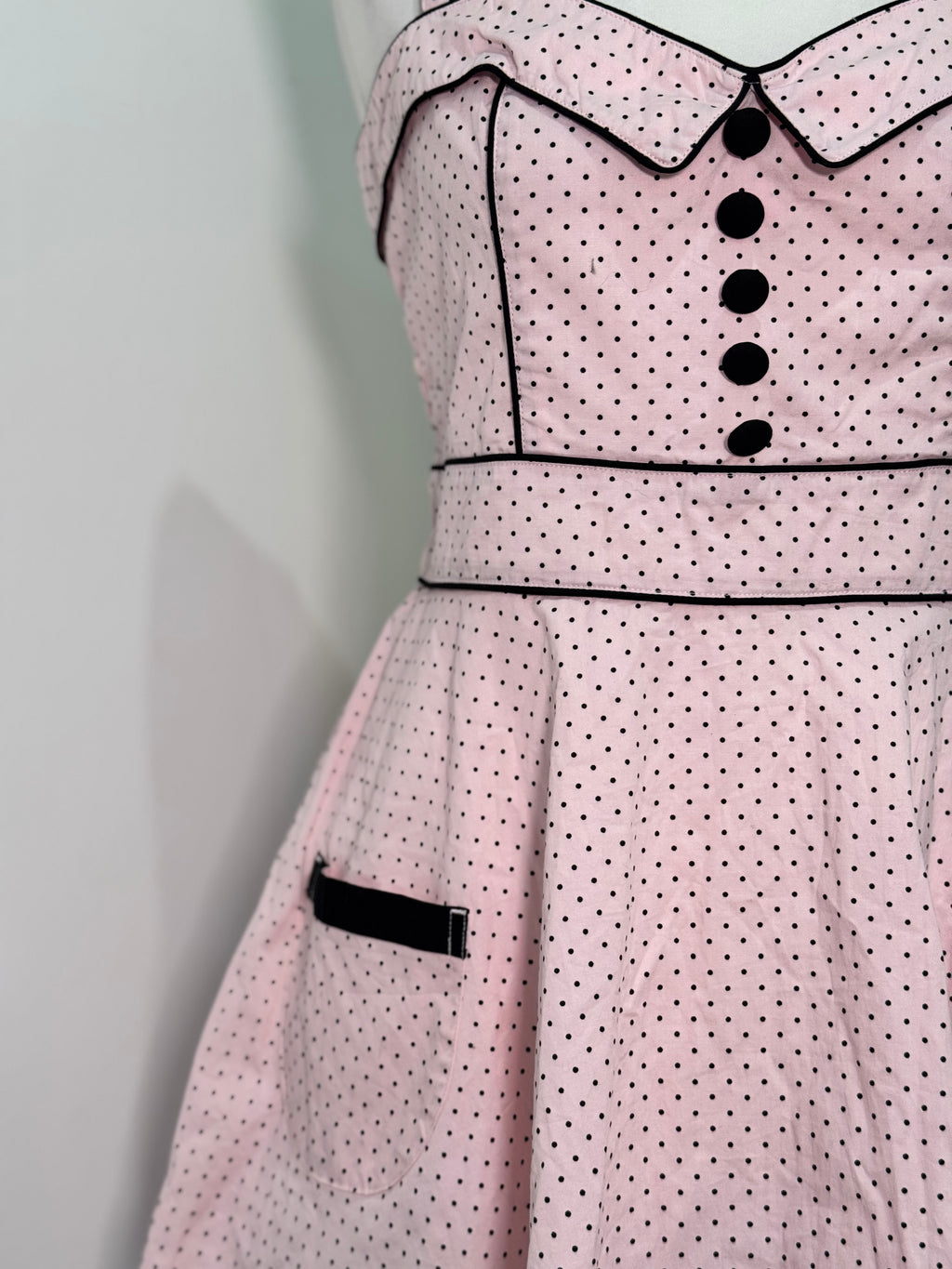 Hell Bunny Pink Polka Dot Rockabilly Dress