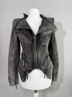 Acid Wash Gothic Biker Jacket