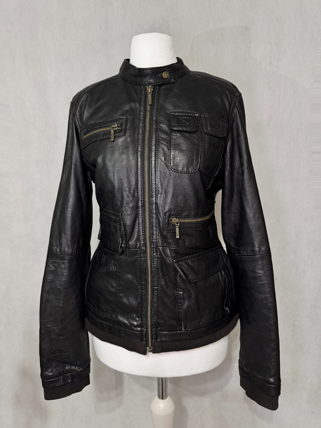 Black Utility Leather Jacket
