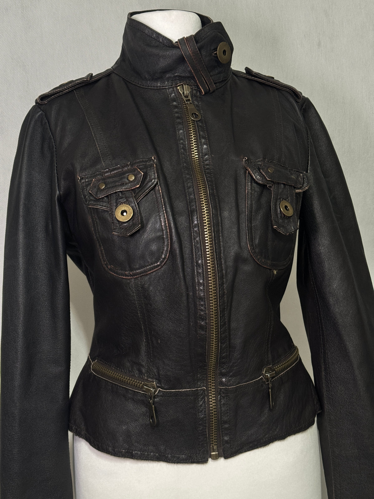 Vintage Black Real Leather Jacket
