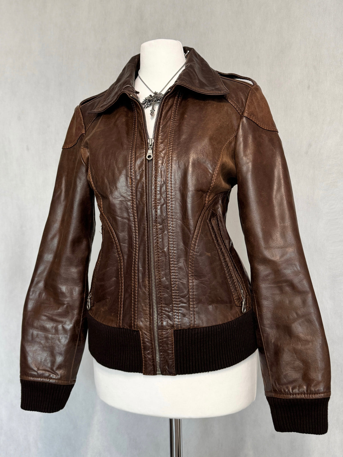 Dark Brown Real Leather Jacket