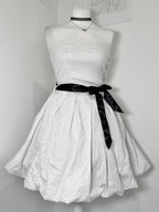 Vintage Polka dot bubble dress with cute bow belt