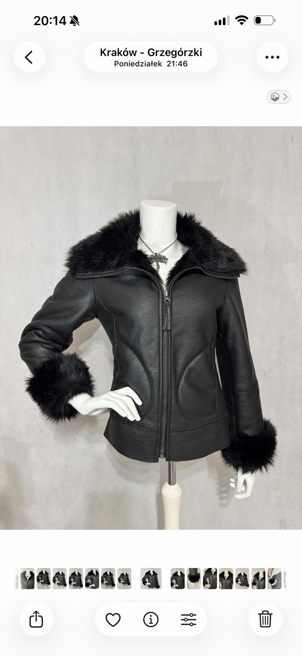 Midnight Faux-Fur Leather Jacket