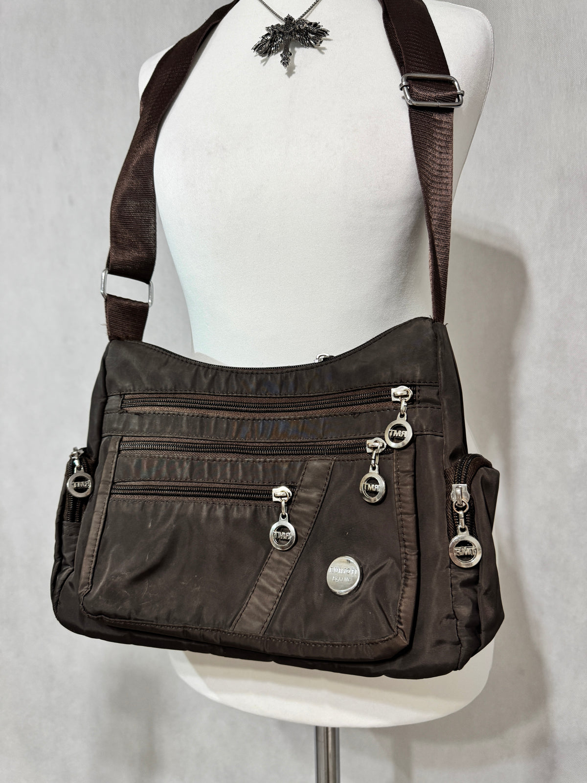 Dark Brown Utility Shoulder Bag