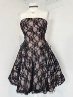 Gothic Romance Black Lace Strapless Dress