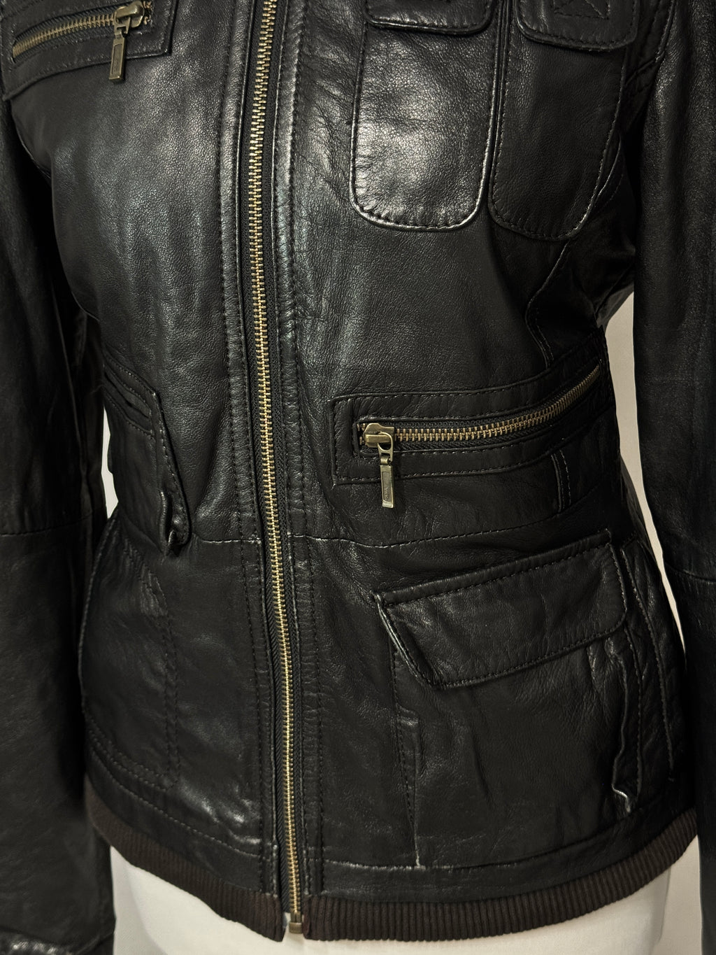 Black Utility Leather Jacket