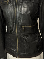Black Utility Leather Jacket