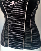 Black coquette corset top with dots