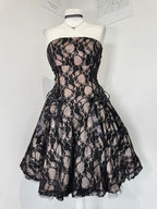 Gothic Romance Black Lace Strapless Dress