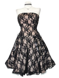Gothic Romance Black Lace Strapless Dress