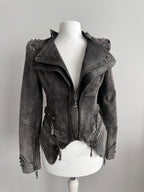 Acid Wash Gothic Biker Jacket