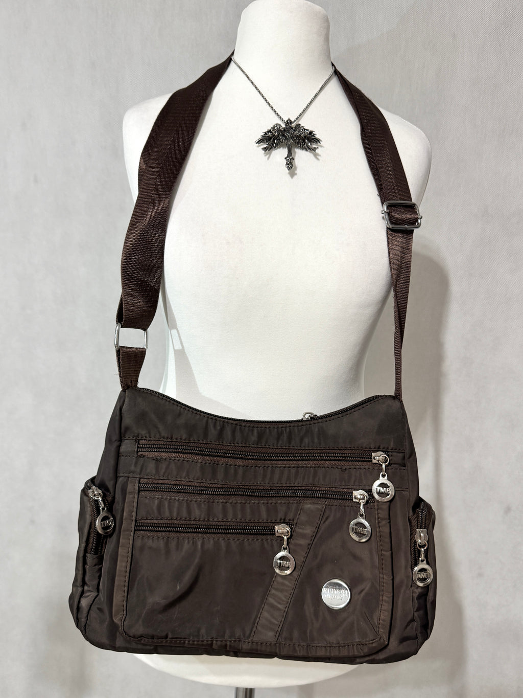 Dark Brown Utility Shoulder Bag