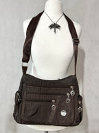 Dark Brown Utility Shoulder Bag