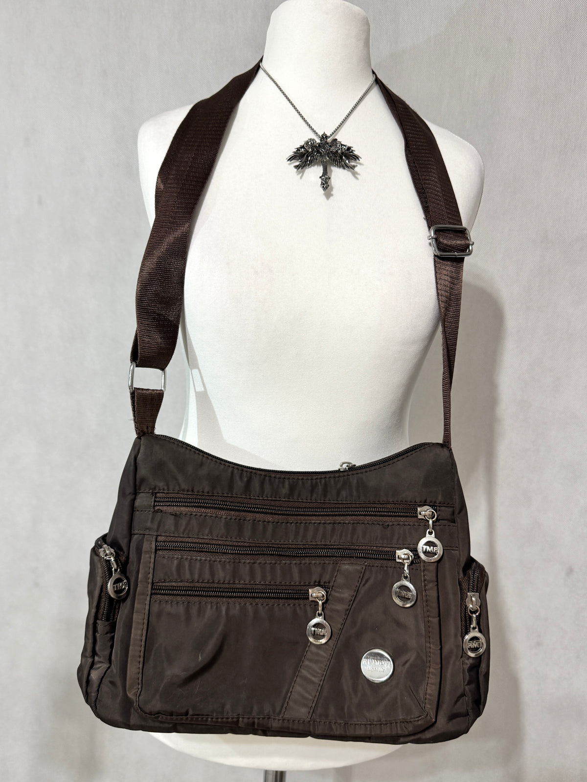Dark Brown Utility Shoulder Bag