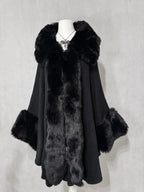 Midnight Faux-Fur Cape