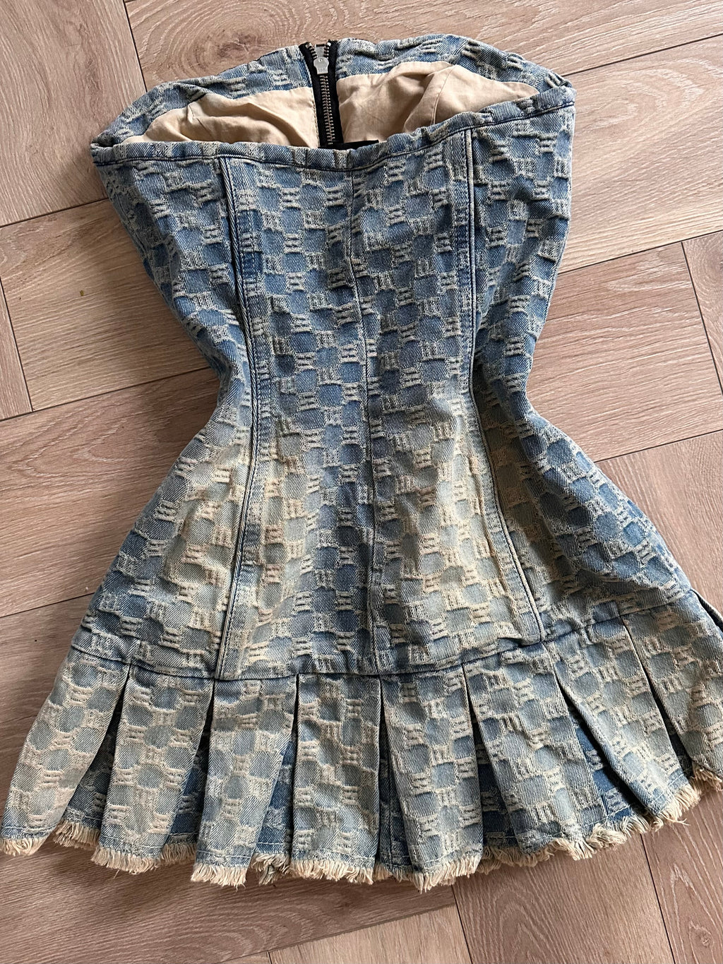 MISBHV Denim Monogram Mini Dress