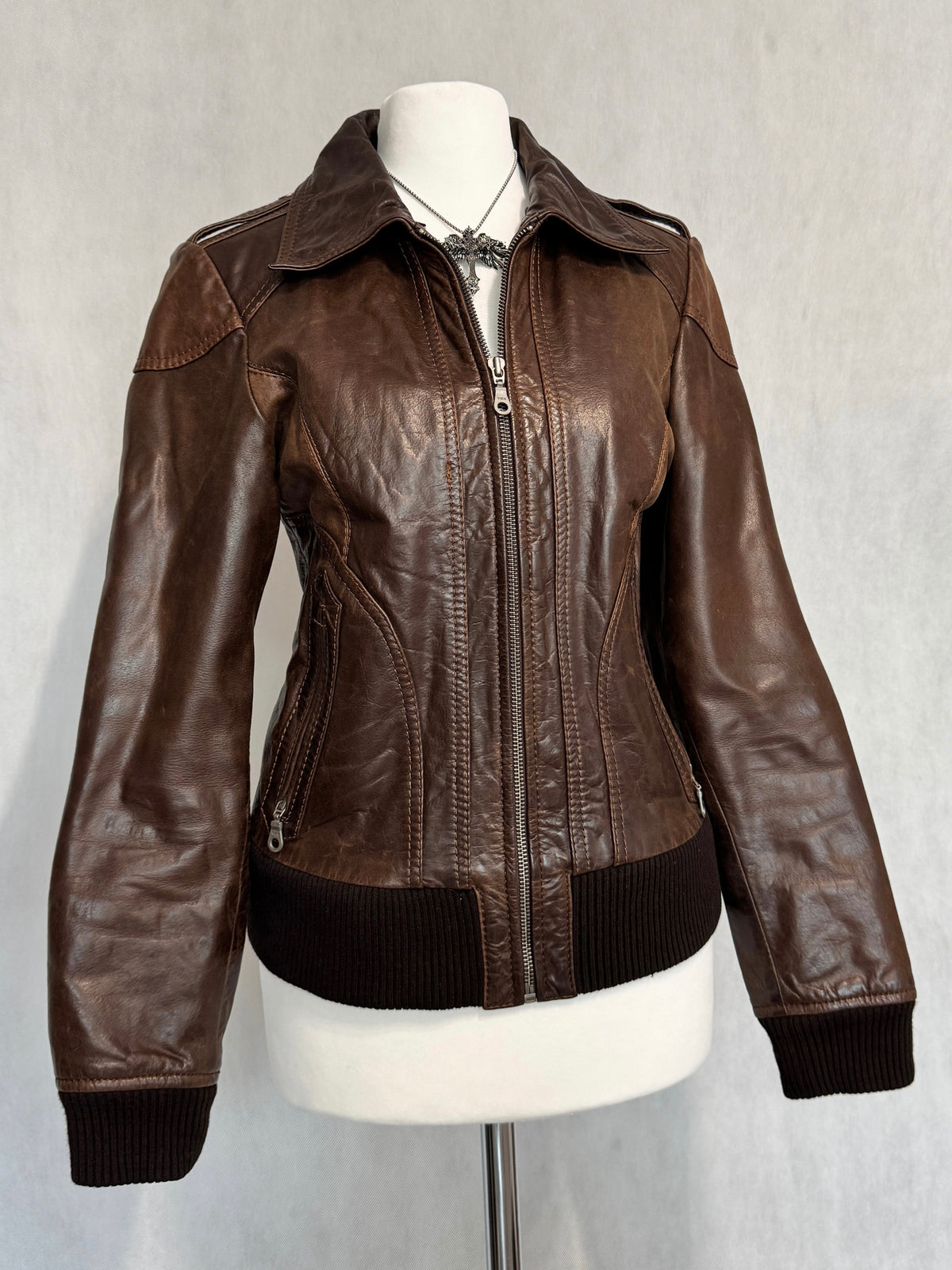 Dark Brown Real Leather Jacket