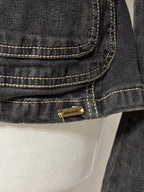 Charcoal Grey Acid Wash Denim Blazer