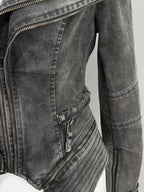 Acid Wash Gothic Biker Jacket