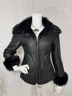Midnight Faux-Fur Leather Jacket