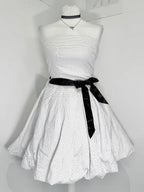 Vintage Polka dot bubble dress with cute bow belt