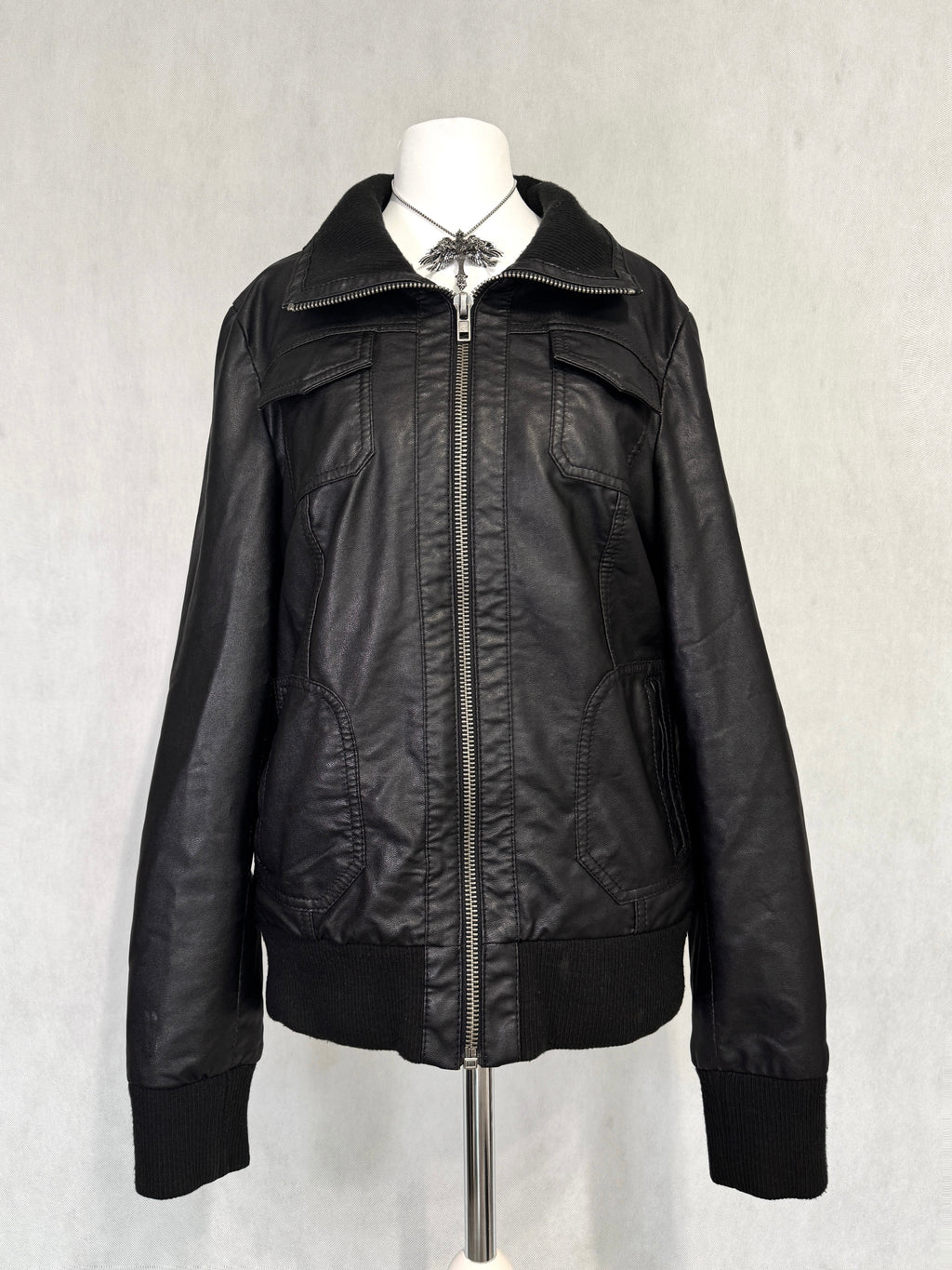 Black faux leather jacket