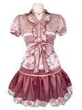Pink polka dot set (shirt & bubble skirt)