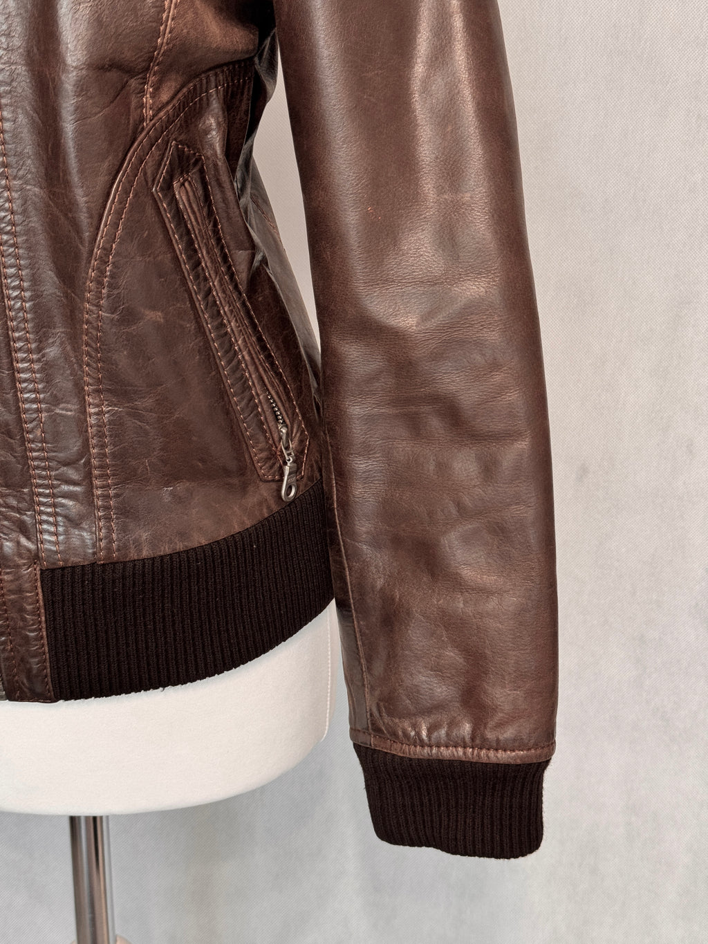 Dark Brown Real Leather Jacket
