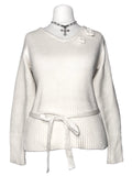 Cream Coquette Rosette Knit Sweater