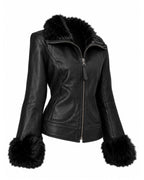 Midnight Faux-Fur Leather Jacket