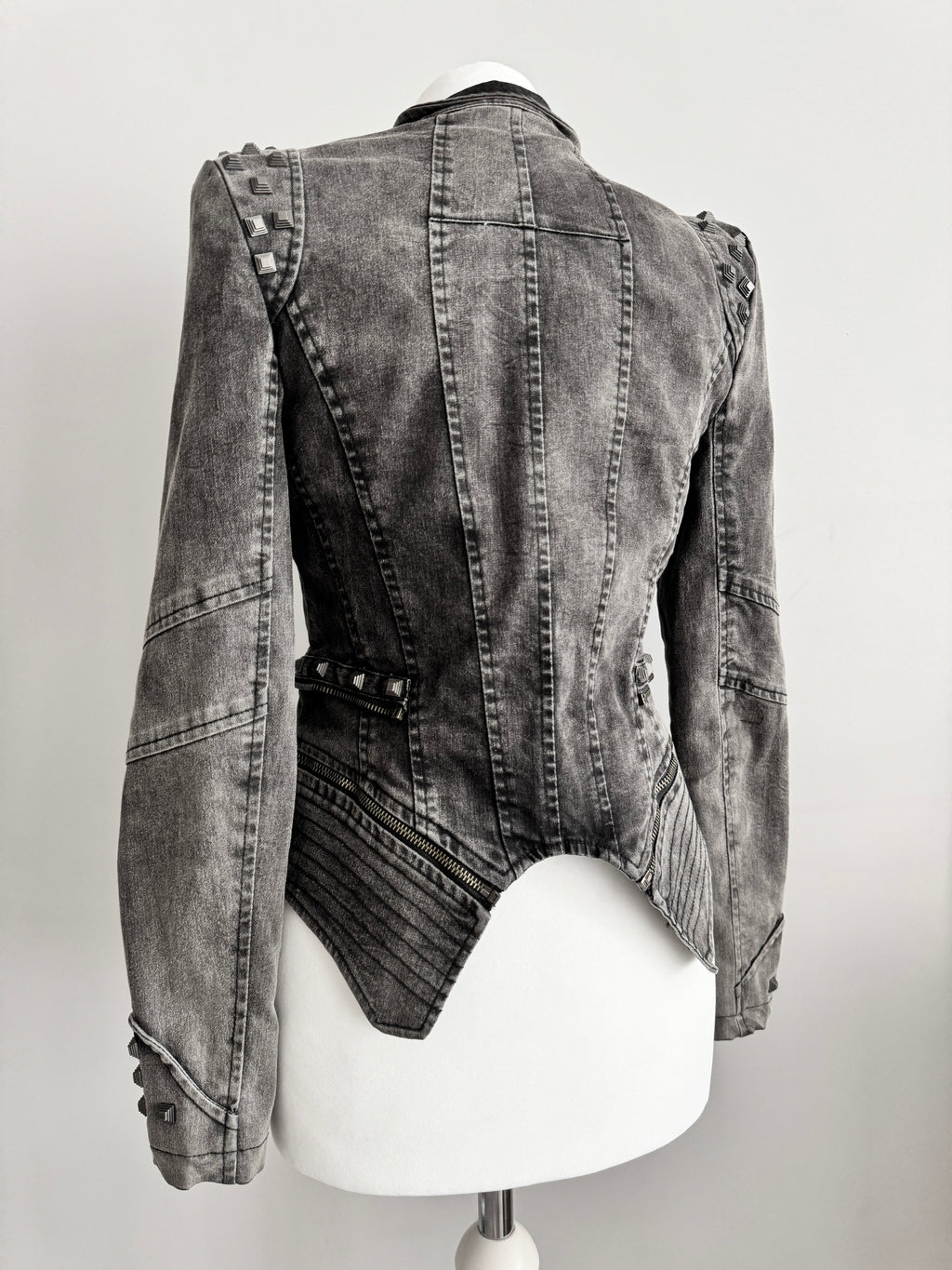 Acid Wash Gothic Biker Jacket