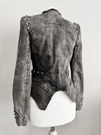 Acid Wash Gothic Biker Jacket