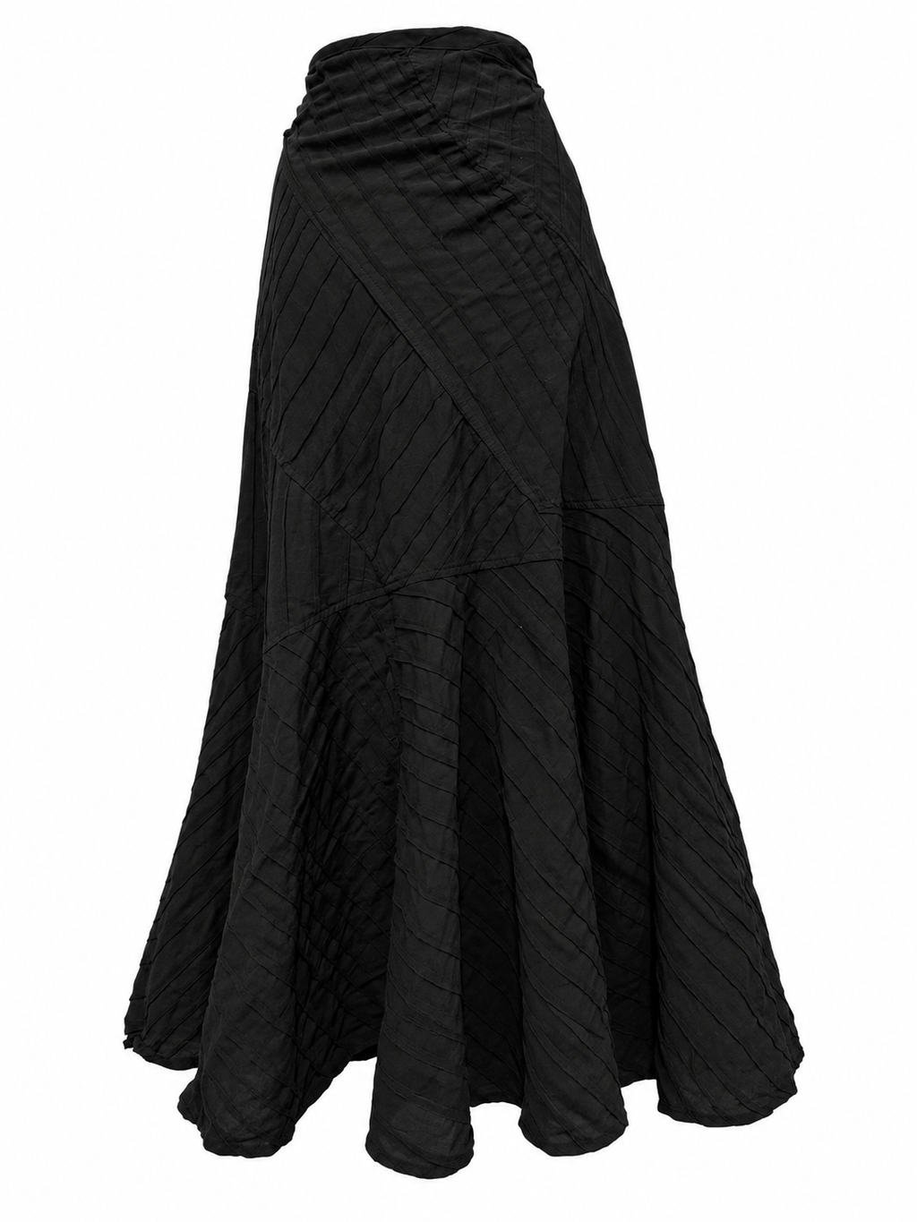 Black Pleated Maxi Skirt