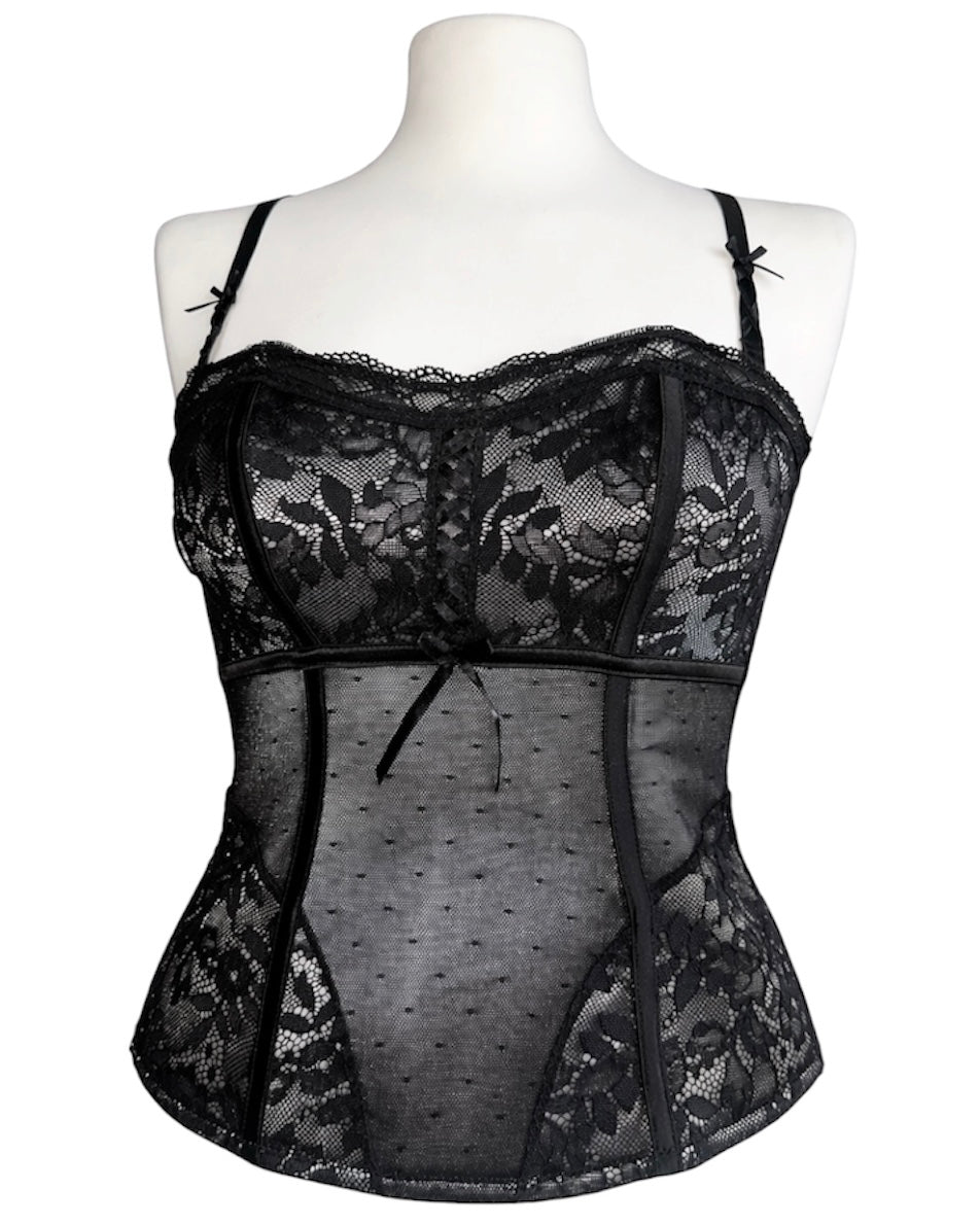 Dark lace corset top