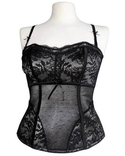 Dark lace corset top