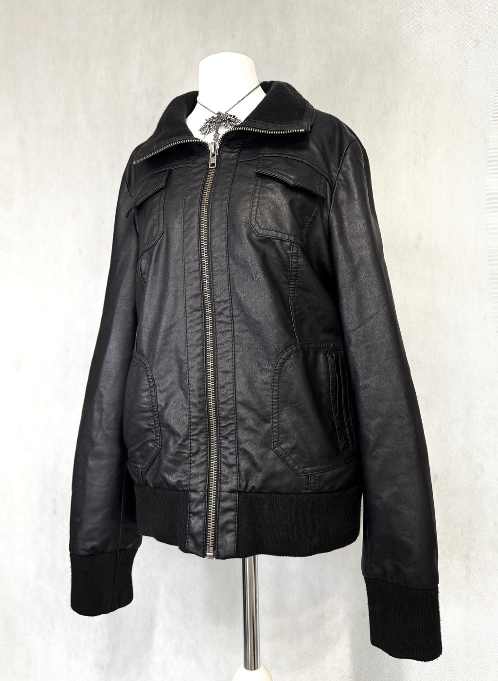 Black faux leather jacket