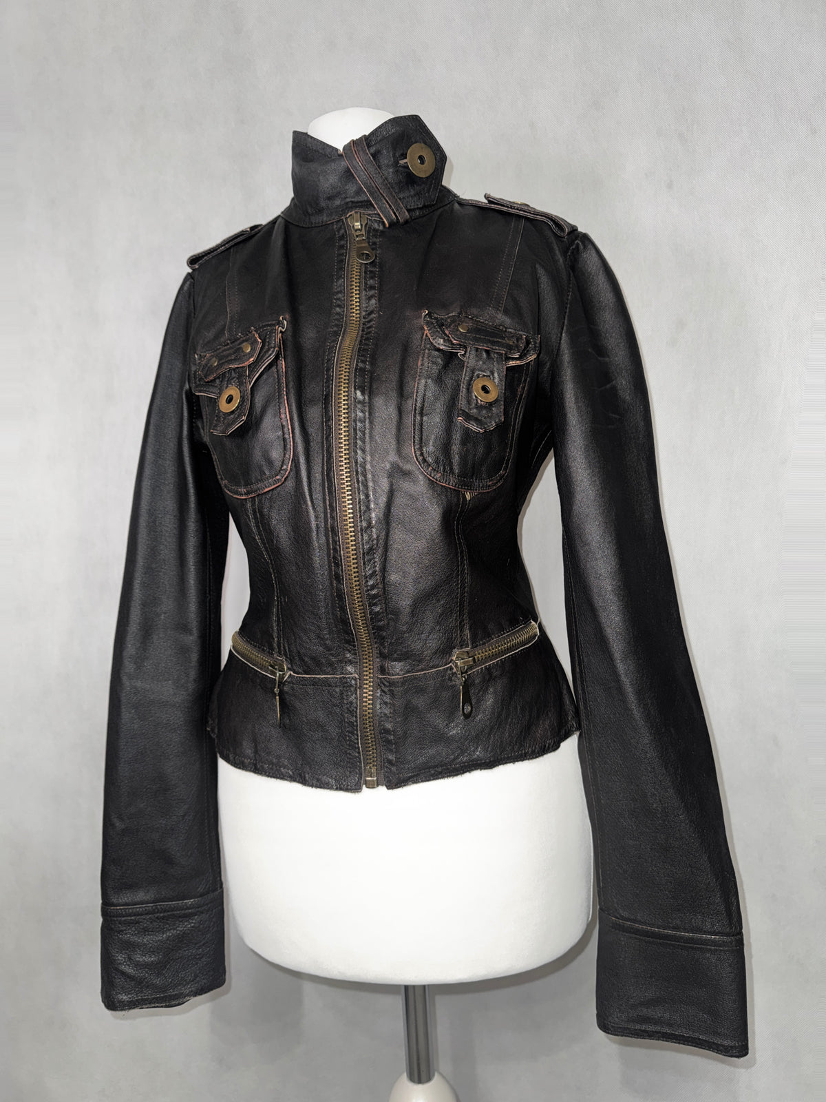 Vintage Black Real Leather Jacket