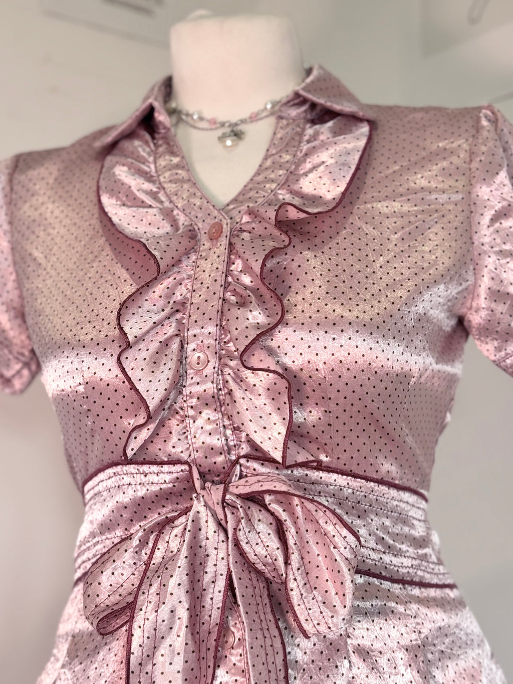 Pink polka dot set (shirt & bubble skirt)